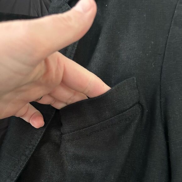 Philippe Adec Black Linen Blazer - Picture 10 of 12